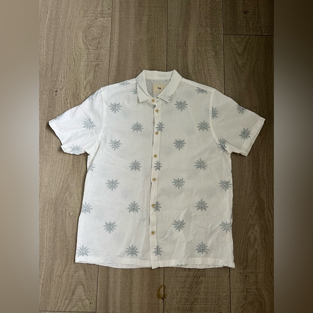 Folk Conway Linen Blend Short Sleeve Men’s Shirt